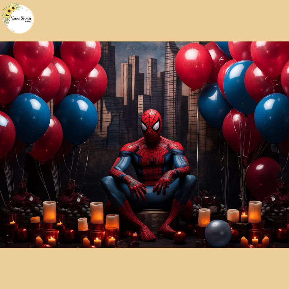 Spiderman Birthday - Baby Printed Backdrops - PREMIUM FABRIC