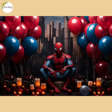 Spiderman Birthday - Baby Printed Backdrops - PREMIUM FABRIC