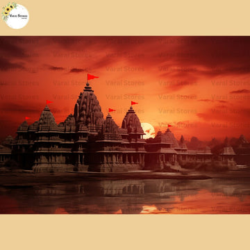 Ram Mandir  (Type 4)   - Baby Printed Backdrops - PREMIUM FABRIC