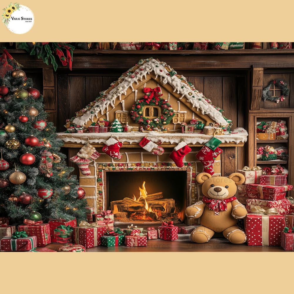 Christmas Teddy -  Baby Printed Backdrops - PREMIUM FABRIC