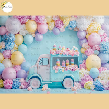 Candy Truck - Baby Printed Backdrops - PREMIUM FABRIC