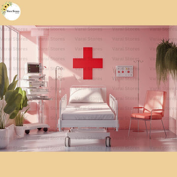 Pink Doctor Room  - Baby Printed Backdrops - PREMIUM FABRIC