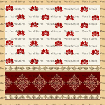 Red Lotus  - Fabric With Pole Pocket