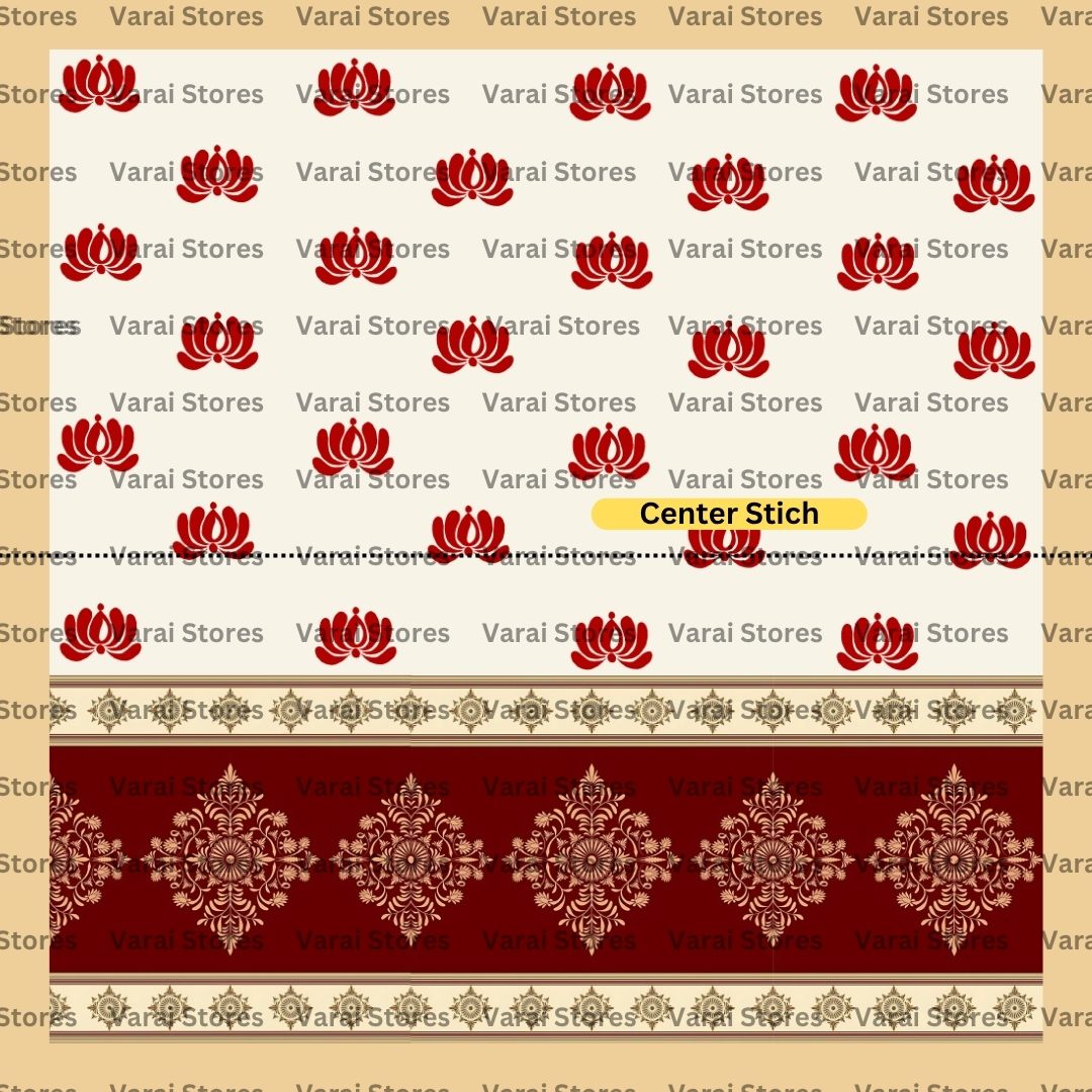 Red Lotus  - Fabric With Pole Pocket