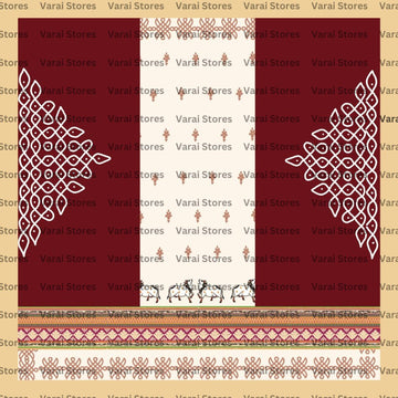 Red Kolam - Fabric With Pole Pocket