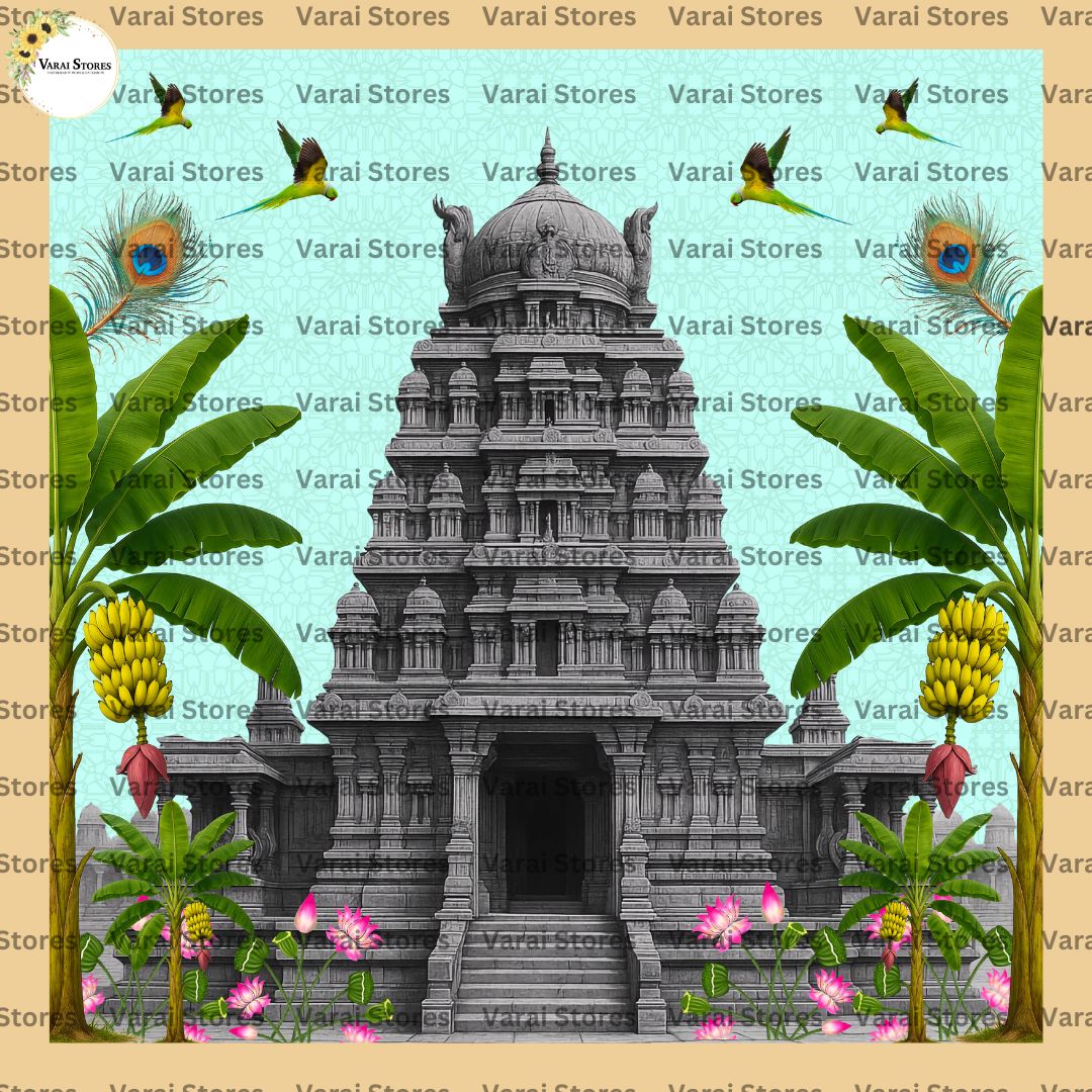 Rameshwaram Temple - Fabric With Pole Pocket