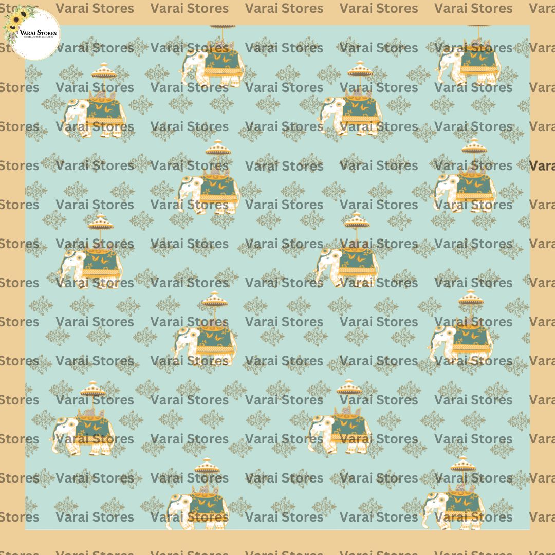 Elephant flourish - Fabric With Pole Pocket