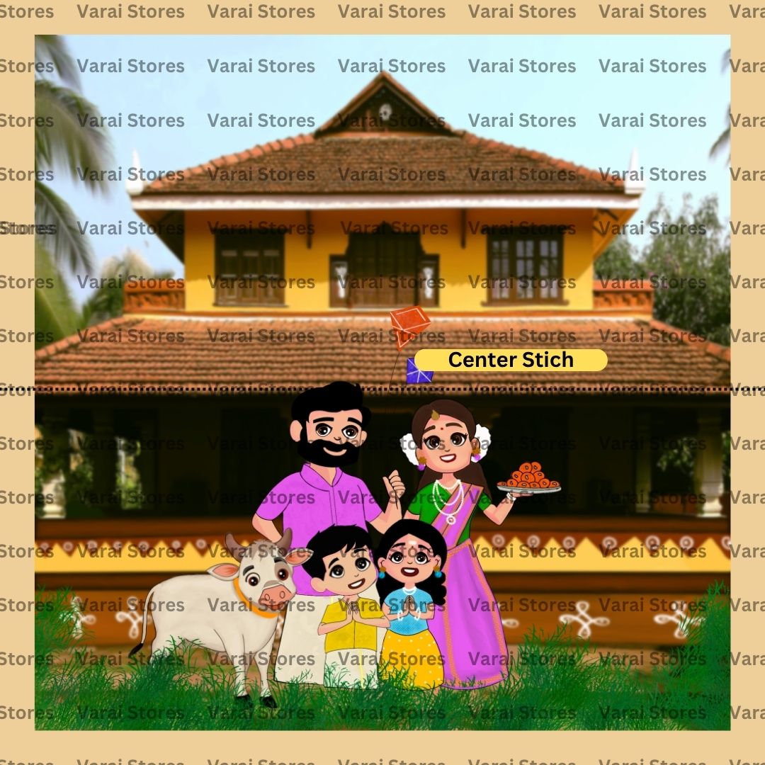 Tradtional  Pongal   - Fabric With Pole Pocket