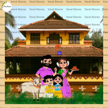 Tradtional  Pongal    - Fabric (8x8) Feet With Pole Pocket