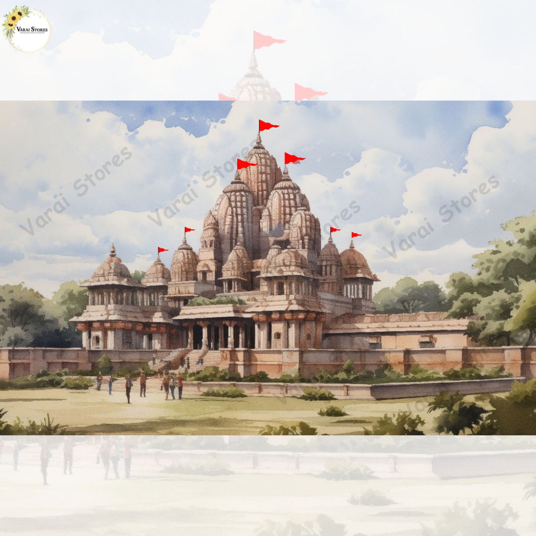 Ram Mandir  (Type 5)   - Baby Printed Backdrops - PREMIUM FABRIC