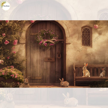 Vintage Bunny - Baby Printed Backdrops - PREMIUM FABRIC
