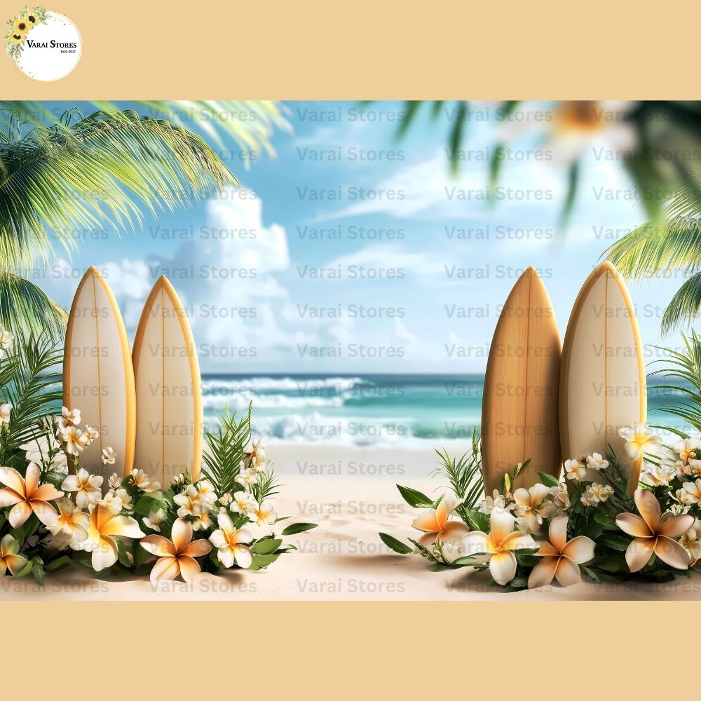 Champa Beach Vibes - Baby Printed Backdrops - PREMIUM FABRIC