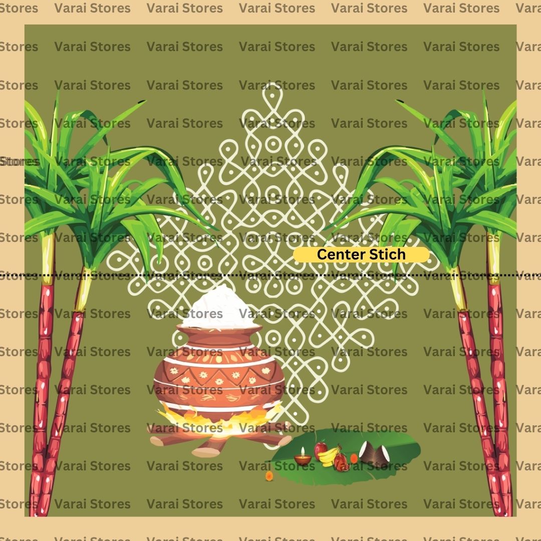 Kolam Pongal - Fabric With Pole Pocket
