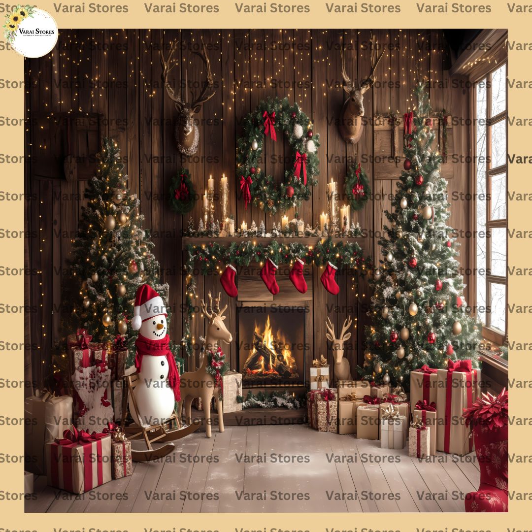 Merry Christmas  - Printed Backdrop ((8x8) feet