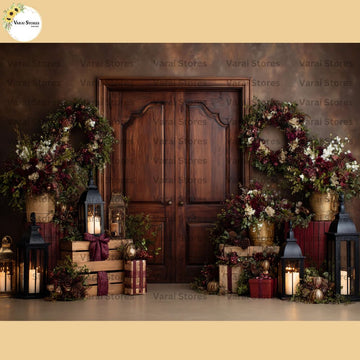 Christmas Rustic Door - Fabric (5x7) Feet