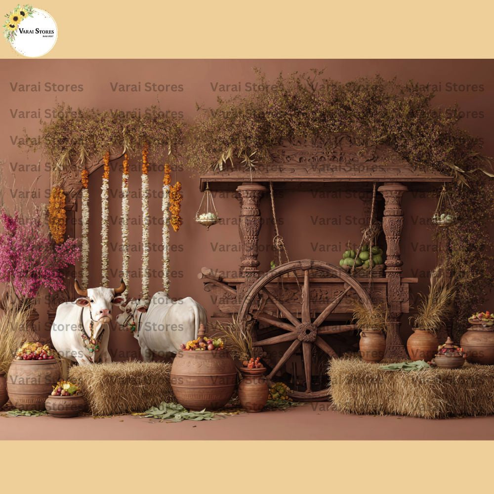 Pongal (Type 7)   - Baby Printed Backdrops - PREMIUM FABRIC