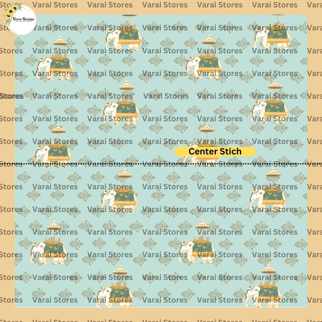 Elephant flourish - Fabric With Pole Pocket