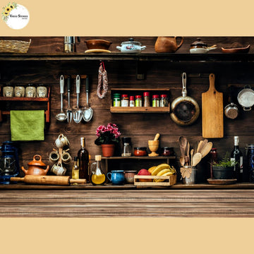 Antique Kitchen -  Baby Printed Backdrops - PREMIUM FABRIC