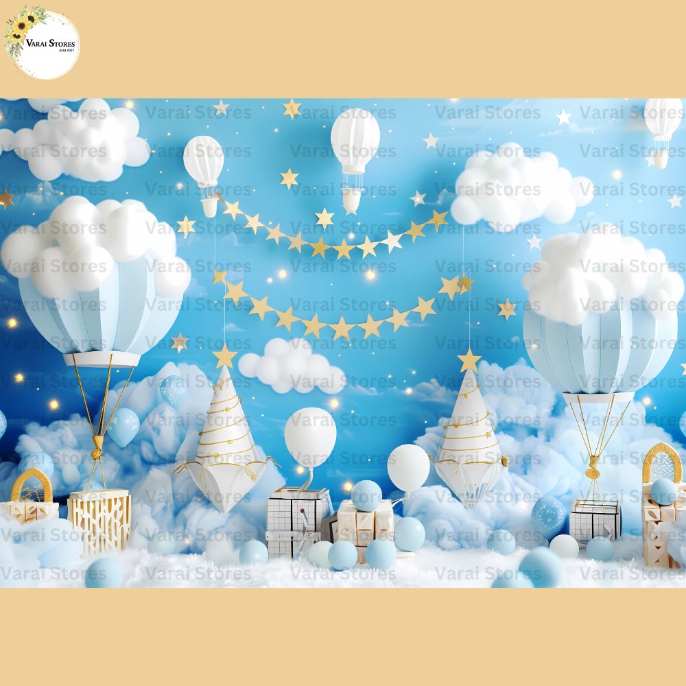 Parachute Cloud   -  Baby Printed Backdrops - PREMIUM FABRIC