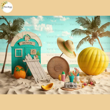 Fun Beach   - Fabric (5x7) Feet