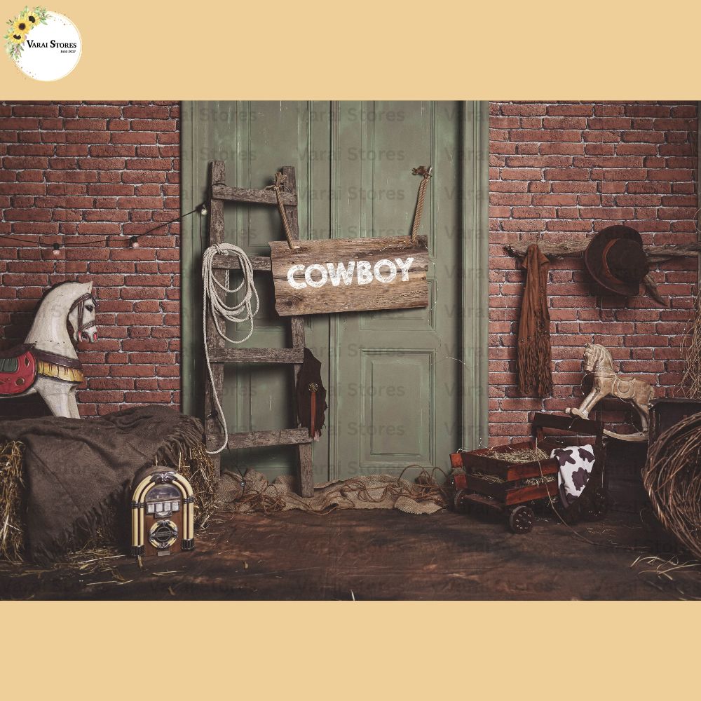 Cow Boy (Type 1) -  Baby Printed Backdrops - PREMIUM FABRIC