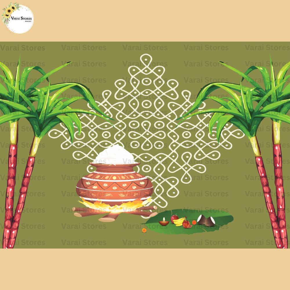 Pongal Kolam - Baby Printed Backdrops - PREMIUM FABRIC
