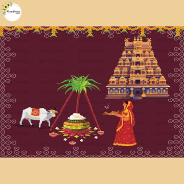 Temple Pongal  - Baby Printed Backdrops - PREMIUM FABRIC