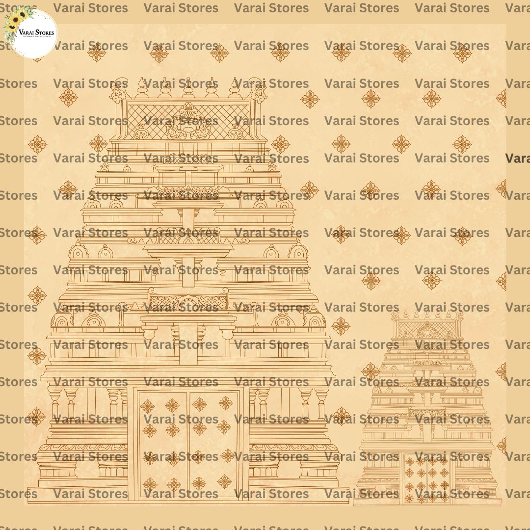 South Indian Temple - Fabric With Pole Pocket