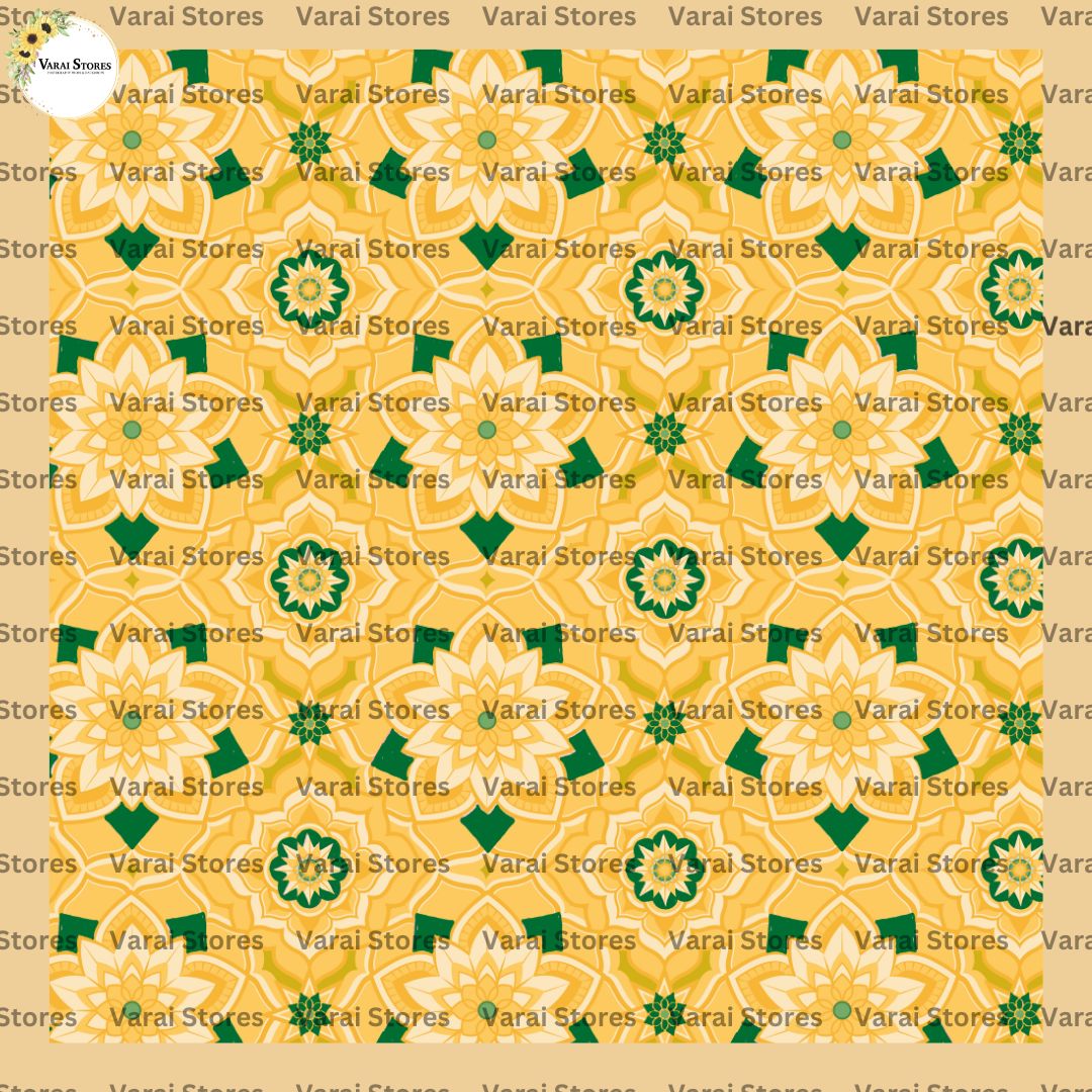Golden Petals - Fabric With Pole Pocket