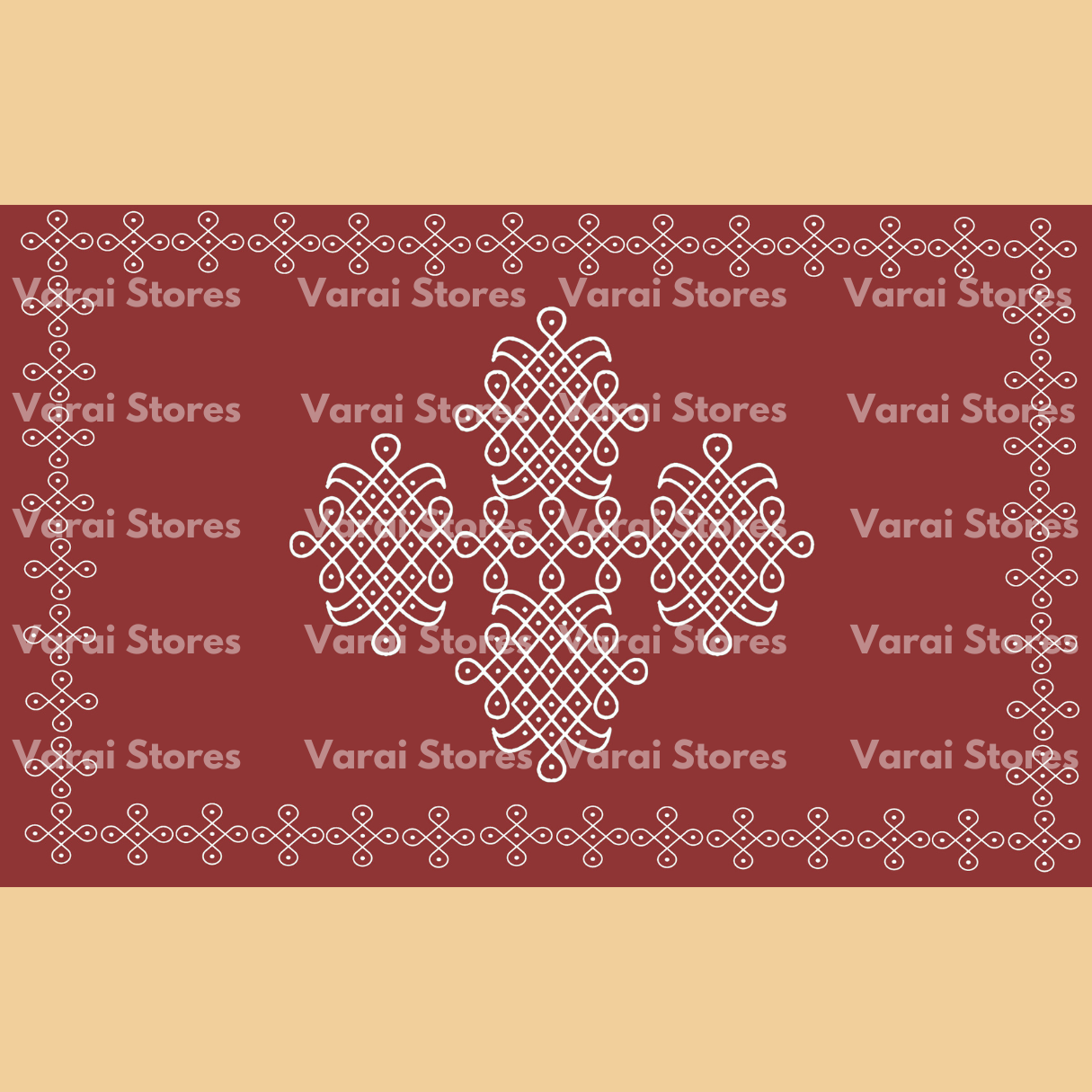 Kolam (Type 1) - Brown - Fabric Floordrop