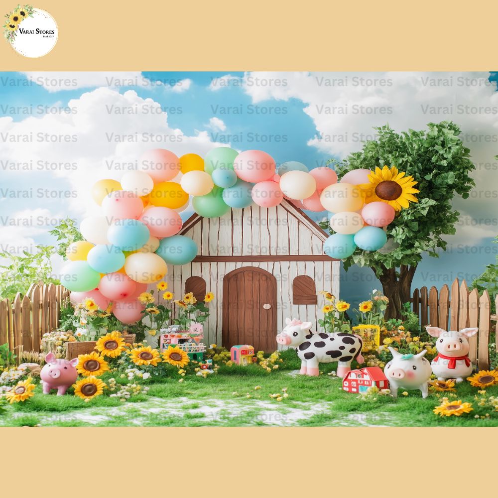 Farm House    -  Baby Printed Backdrops - PREMIUM FABRIC