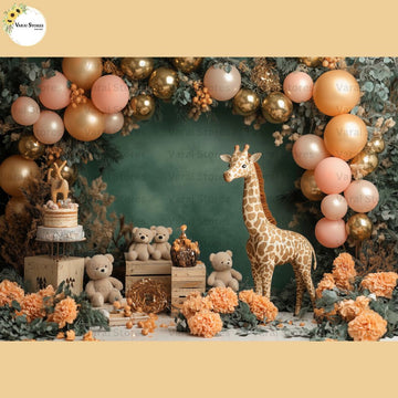 Safari Celebration  -Baby Printed Backdrops - PREMIUM FABRIC