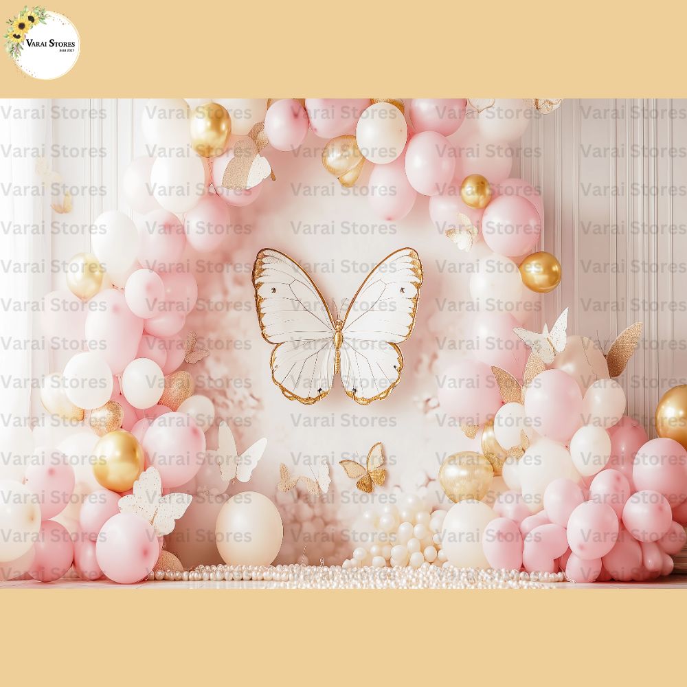 Pink Butterfly - Baby Printed Backdrops - PREMIUM FABRIC