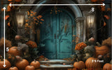 Blue Orange Doorway - Printed Baby Backdrop - FABRIC (PRE ORDER)