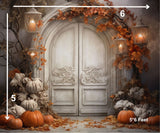 Boho Pumpkin Doorway - Printed Baby Backdrop - FABRIC (PRE ORDER)