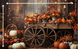 Orange Floral Cart - Printed Baby Backdrop - FABRIC (PRE ORDER)