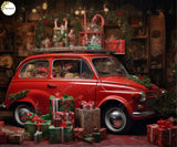 Christmas Car -  Printed Baby Backdrop - FABRIC (PRE ORDER)