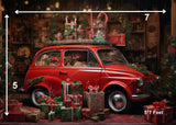 Christmas Car -  Printed Baby Backdrop - FABRIC (PRE ORDER)