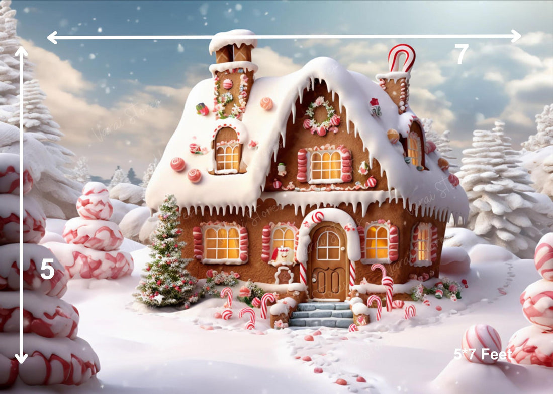 Gingerbread House - Fabric (5x7) Feet