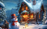 Snowman House -  Printed Baby Backdrop - FABRIC (PRE ORDER)
