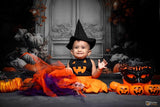 Boho Pumpkin Doorway - Printed Baby Backdrop - FABRIC (PRE ORDER)