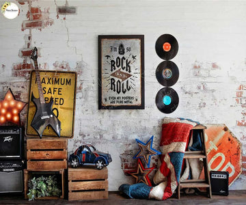 Rock and Roll - Fabric (5x7) Feet