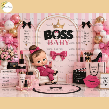 Cute CEO Pink  - Baby Printed Backdrops - PREMIUM FABRIC