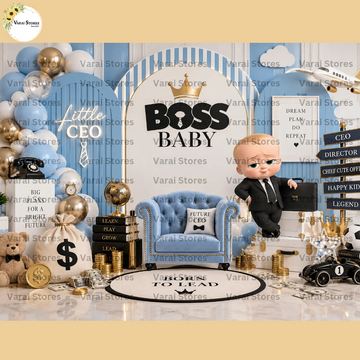 Cute CEO Blue  - Baby Printed Backdrops - PREMIUM FABRIC