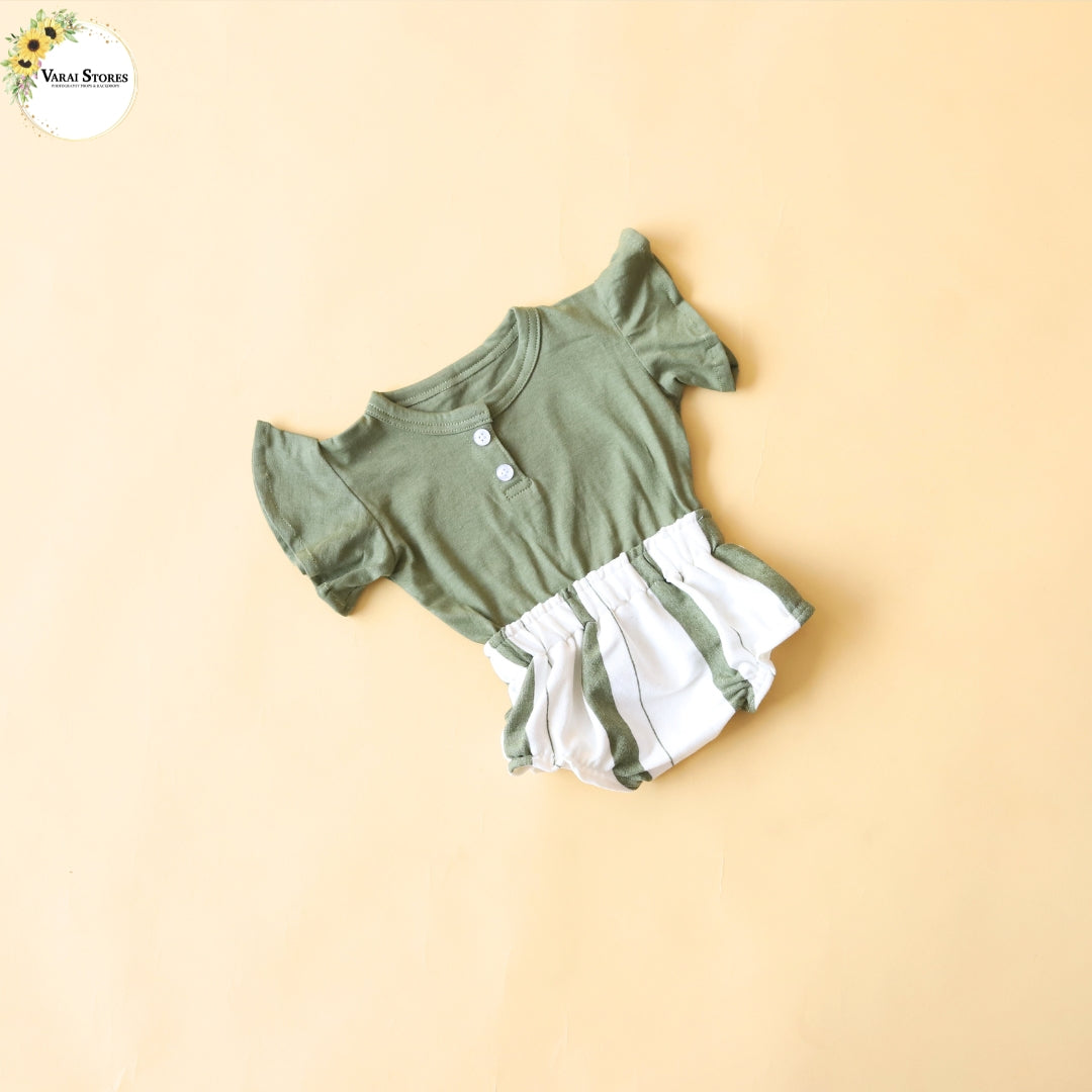Newborn  Green Romper - Girl