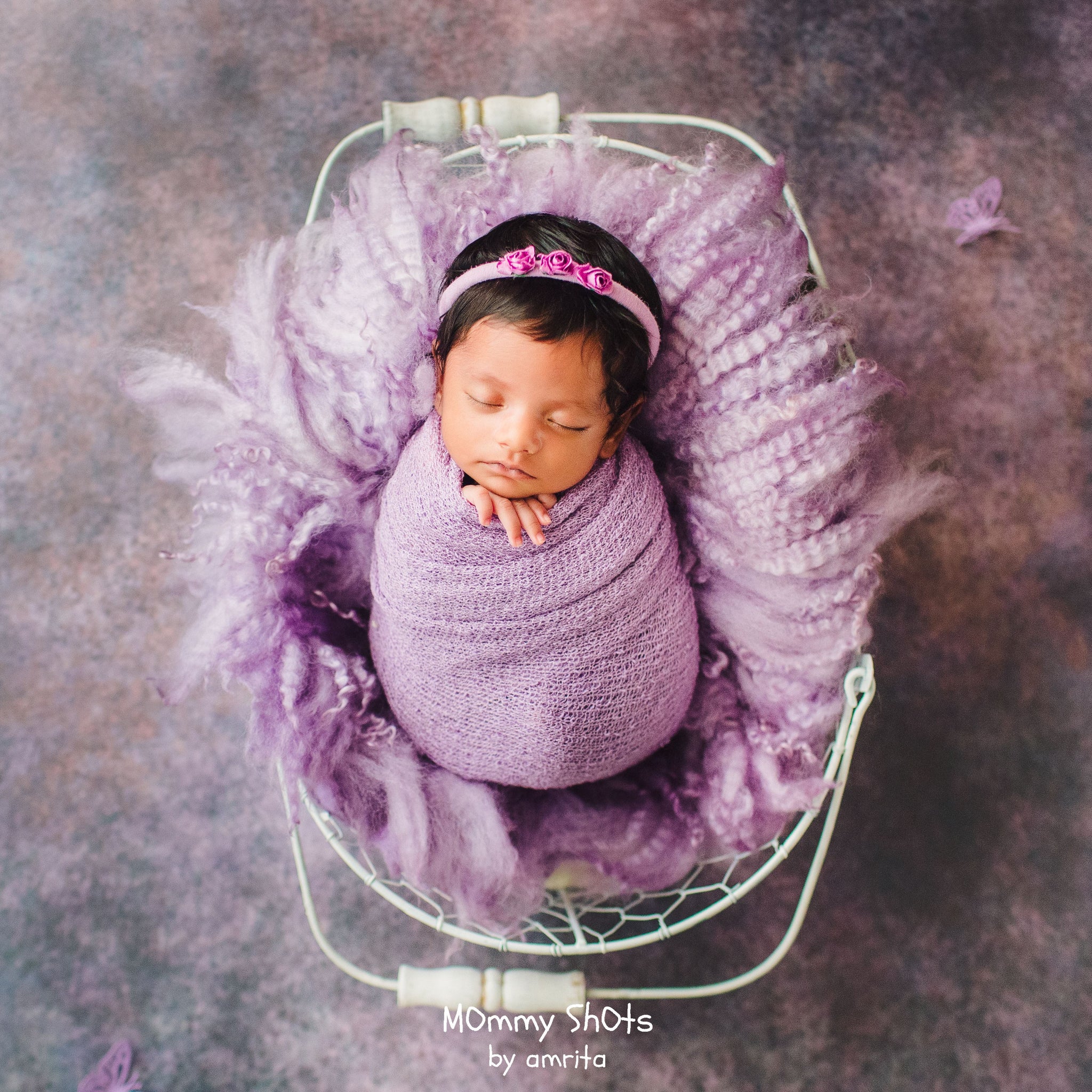 Pink with Grey Texture -  Baby Printed Backdrops - PREMIUM FABRIC