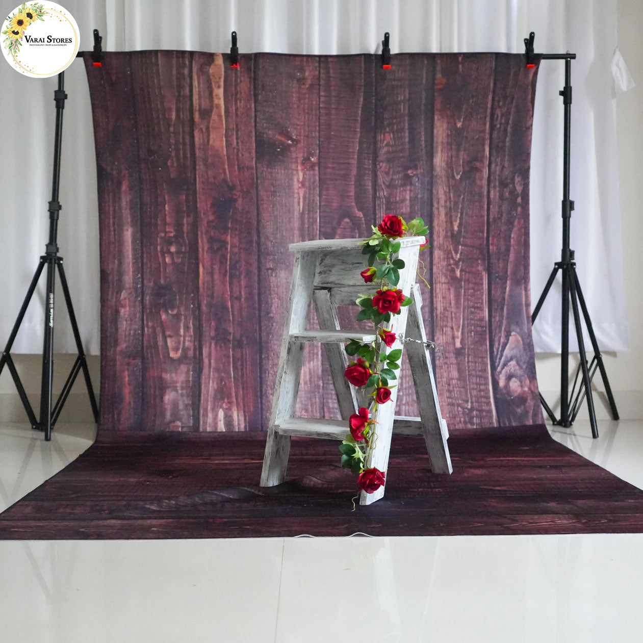 Portrait Rustic Wood - Baby Printed Backdrops - PREMIUM FABRIC