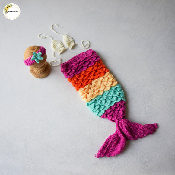 Mermaid Outfit - Type 1 (0-3) Months