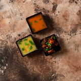 Textured Black Matte Ceramics – Mini Square Bowls(Set of 3)