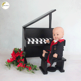 Elegant Piano with Stool Set